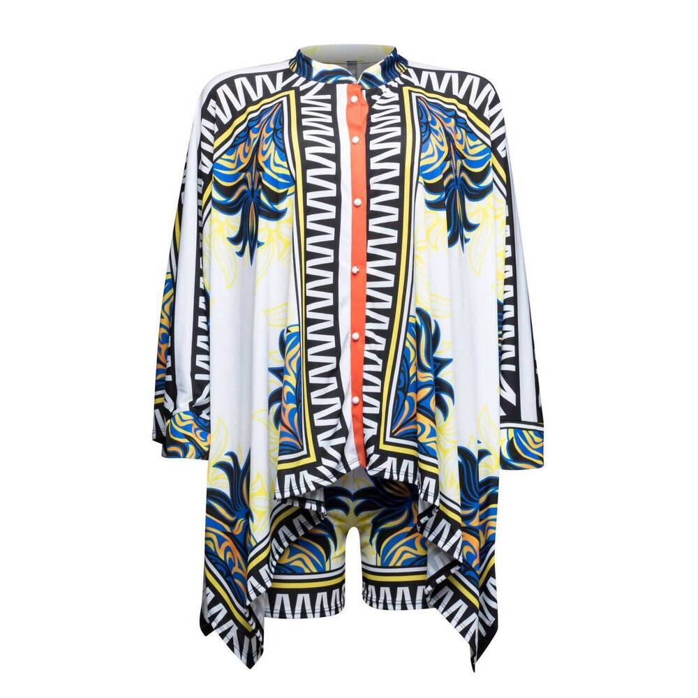 NEW K TOO women's button down kimono top & shorts set in multi